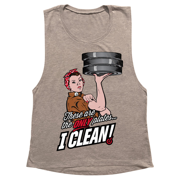 Cleaning Plates Women's Muscle Tank