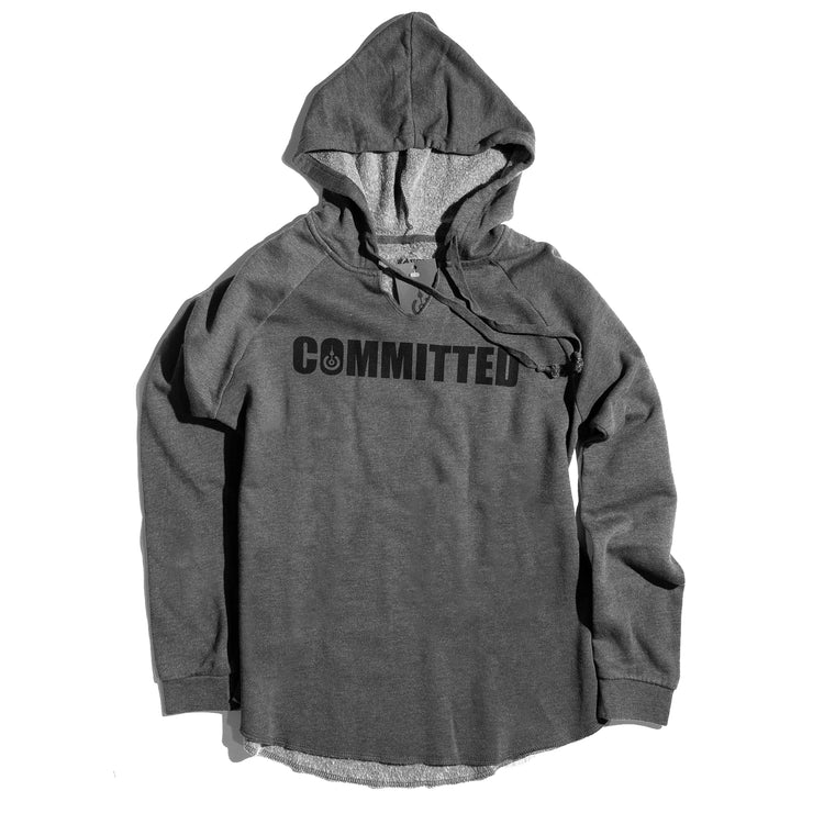 COMMITTED WOMENS V-NECK HOODIE